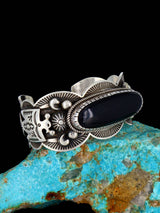 Navajo Jewelry Pulsera de plata de ley con ónix negro