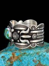 Pulsera de puño turquesa Natural Golden Hill de joyería nativa americana