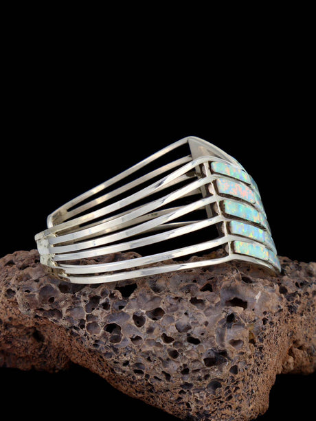 Native American Sterling Silver Opalite Inlay Bracelet