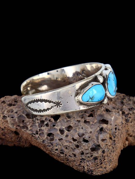 Native American Turquoise Sterling Silver Cuff Bracelet