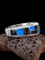 Bracelet amérindien #8 avec incrustation de pavés turquoise