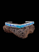 Native American Turquoise and Opalite Mosaic Inlay Bracelet