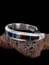 Bracelet amérindien #8 avec incrustation de pavés turquoise