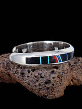 Bracelet amérindien #8 avec incrustation de pavés turquoise