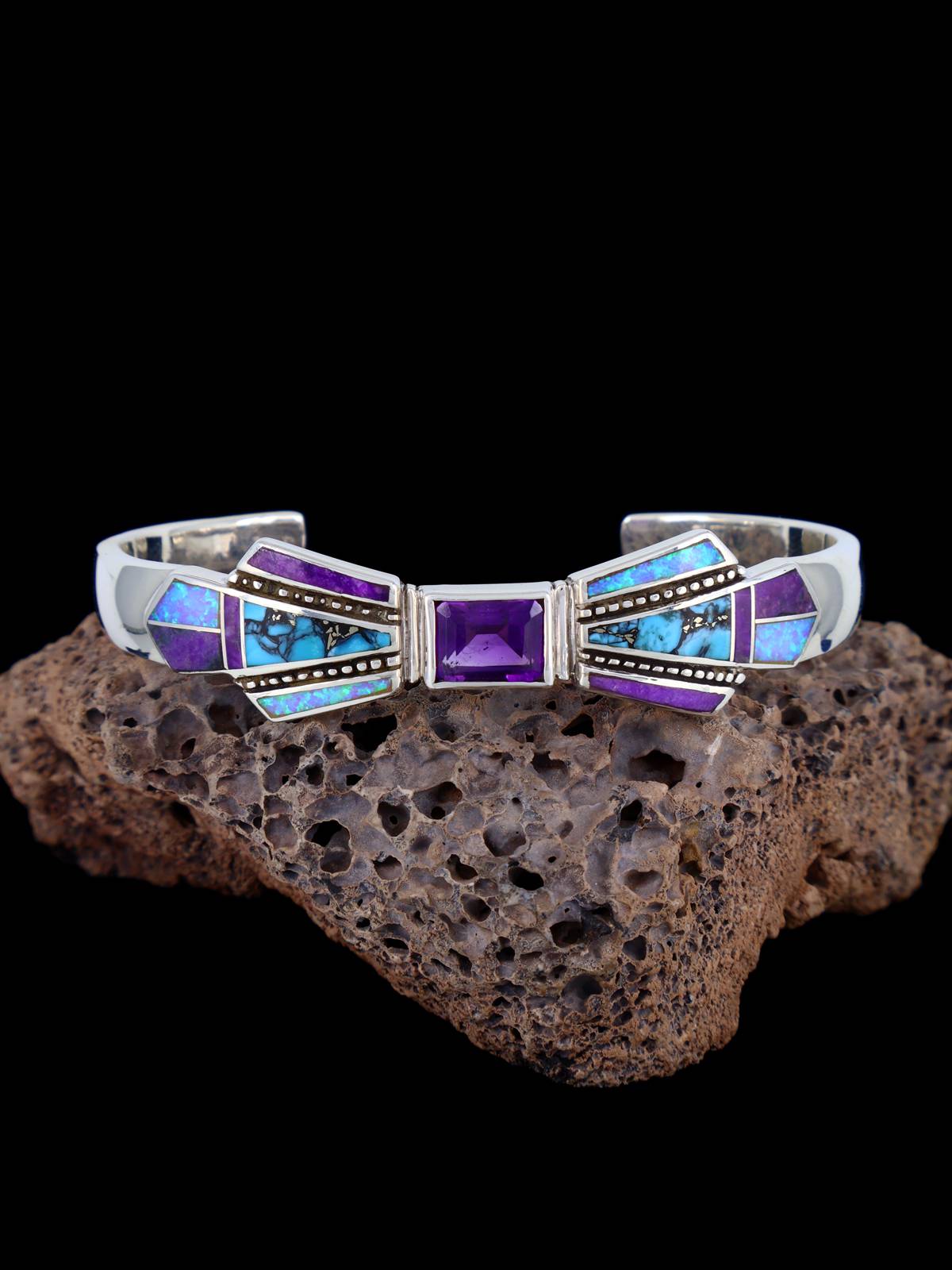 Pulsera con incrustaciones de adoquines turquesas #8 de nativos americanos