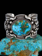 Pulsera de puño turquesa Natural Golden Hill de joyería nativa americana