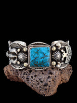 Pulsera de puño turquesa Natural Golden Hill de joyería nativa americana