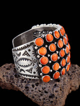 Native American Sterling Silver Spiny Oyster Row Bracelet