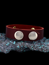 Native American Cobblestone Inlay Turquoise Leather Bracelet