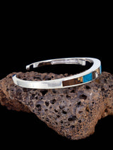 Bracelet amérindien #8 avec incrustation de pavés turquoise