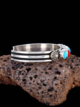 Navajo Sterling Silver Jewelry Turquoise and Coral Cuff Bracelet
