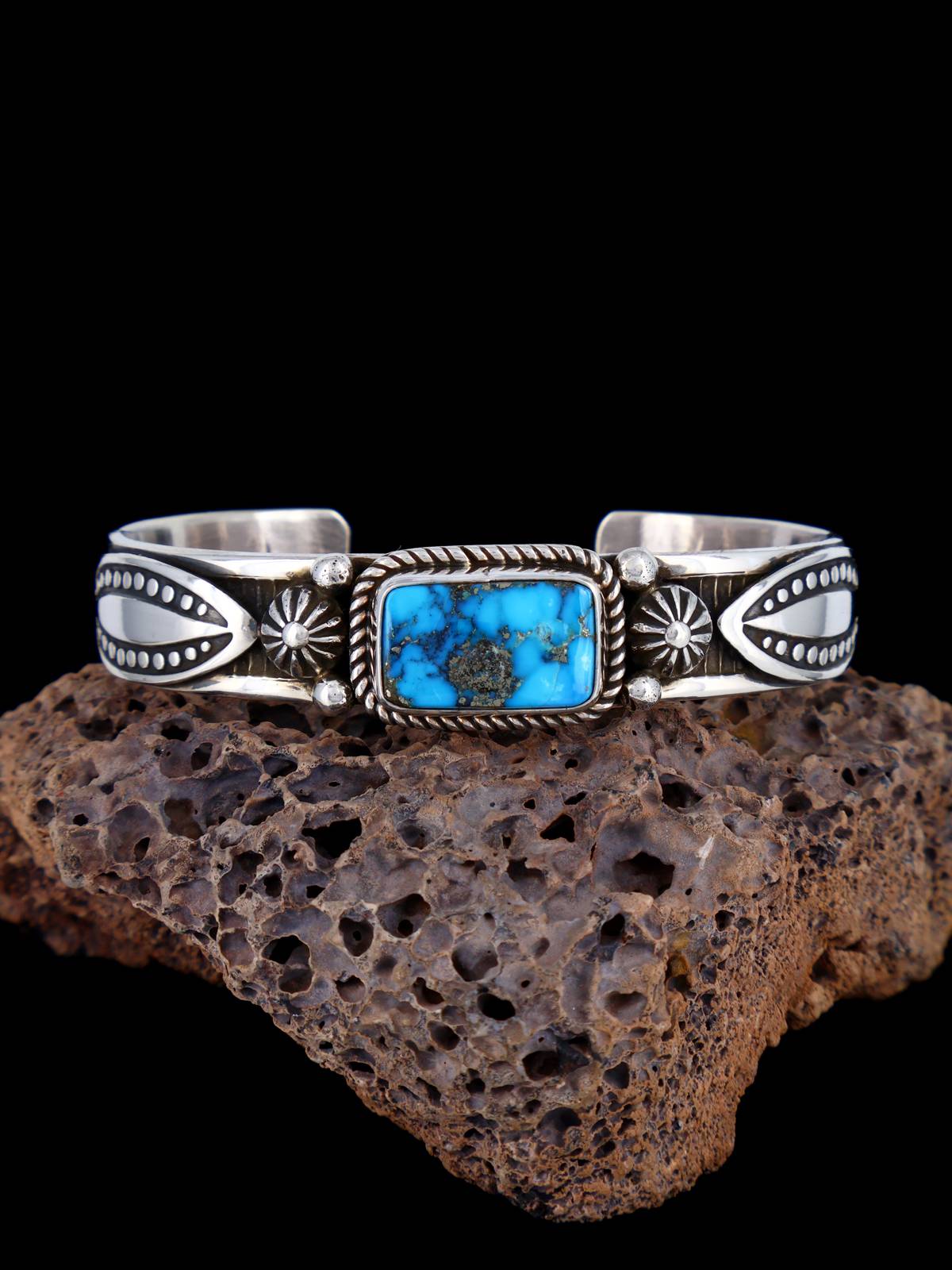 Navajo Jewelry Ithaca Peak Turquoise Sterling Silver Cuff Bracelet