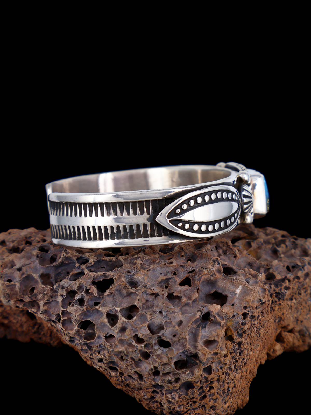 Navajo Jewelry Ithaca Peak Turquoise Sterling Silver Cuff Bracelet