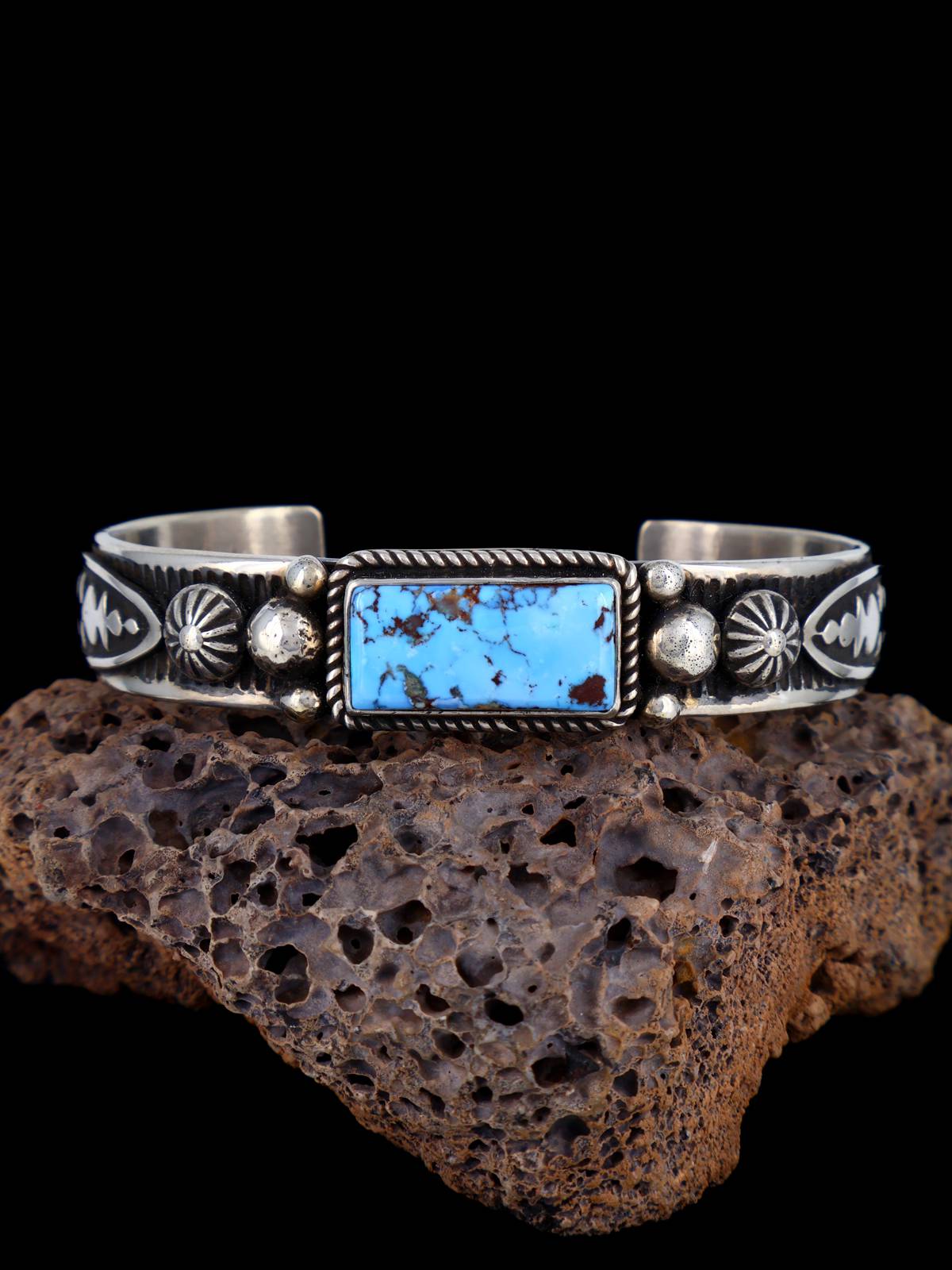 Bijoux amérindiens Bracelet manchette turquoise Golden Hill naturel