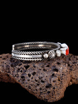 Native American Jewelry Natural Mediterranean Coral Cuff Bracelet