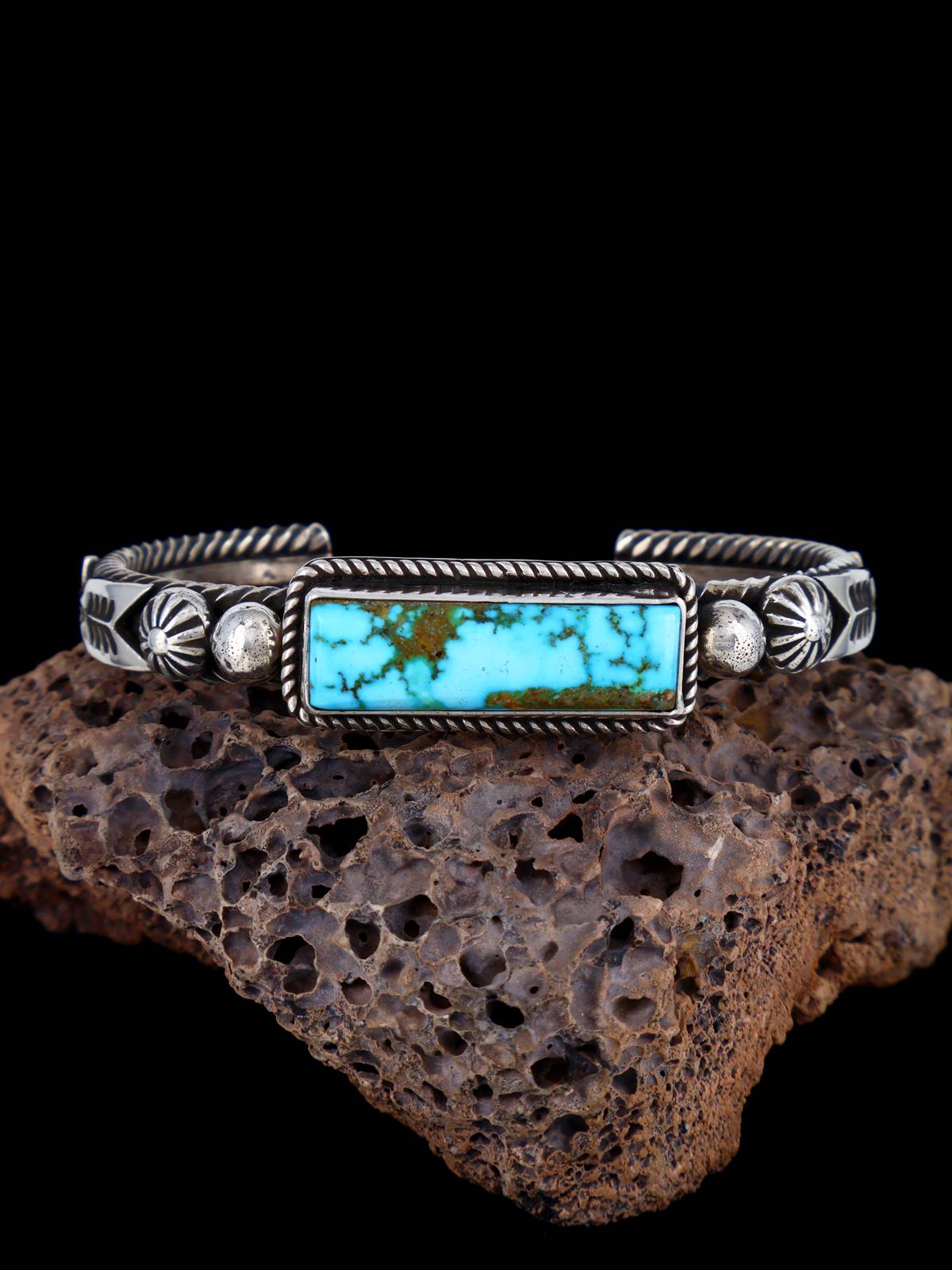 Bijoux amérindiens Bracelet Sonora doré turquoise