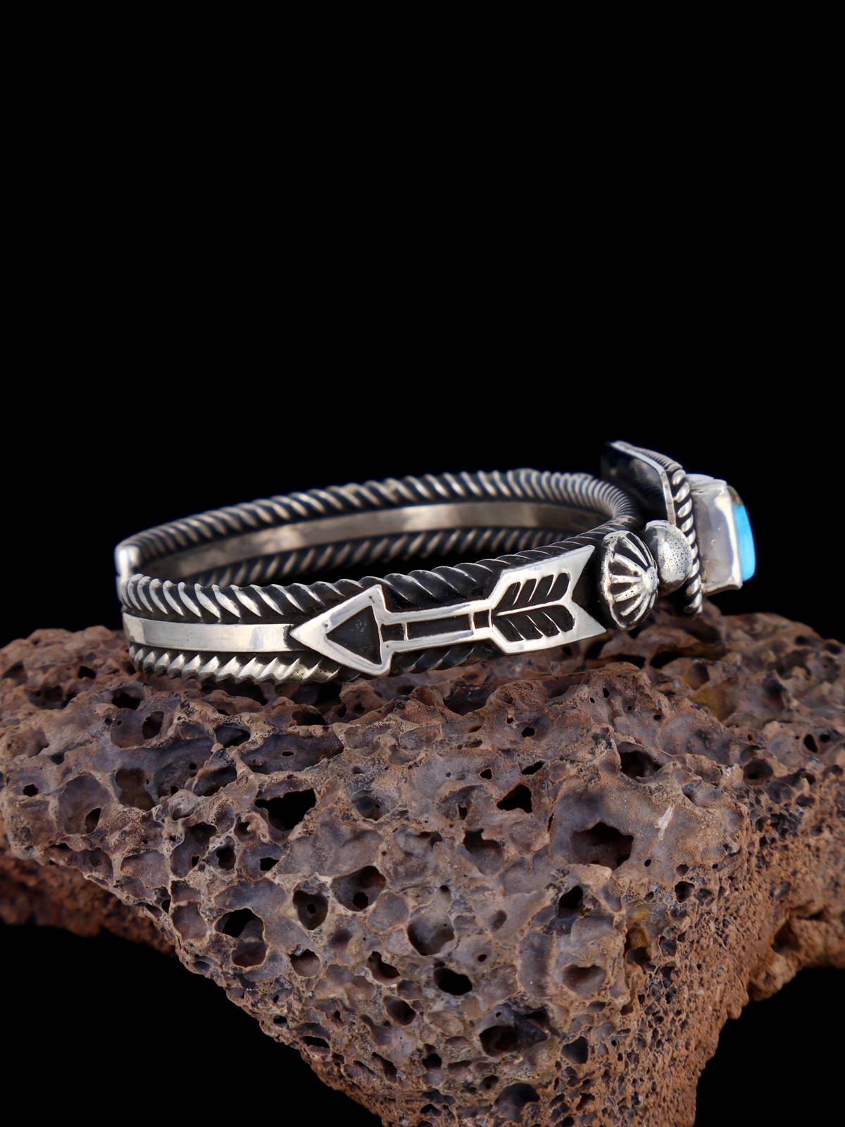 Bijoux amérindiens Bracelet Sonora doré turquoise
