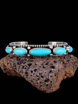Pulsera de puño turquesa Natural Golden Hill de joyería nativa americana