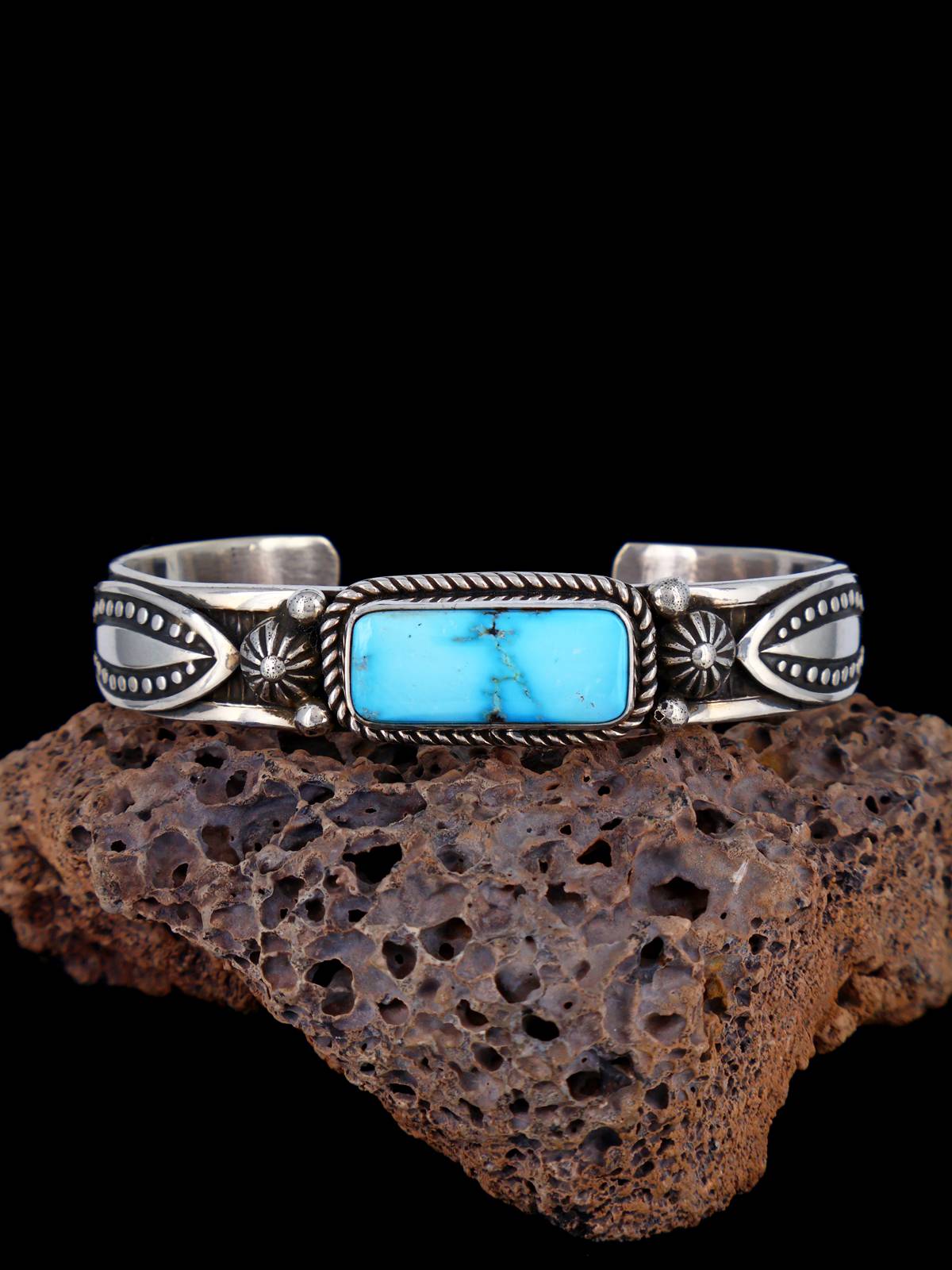 Bijoux amérindiens Bracelet manchette turquoise Golden Hill naturel