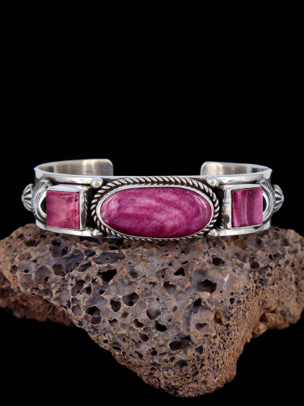 Navajo Jewelry Sterling Silver Spiny Oyster Cuff Bracelet