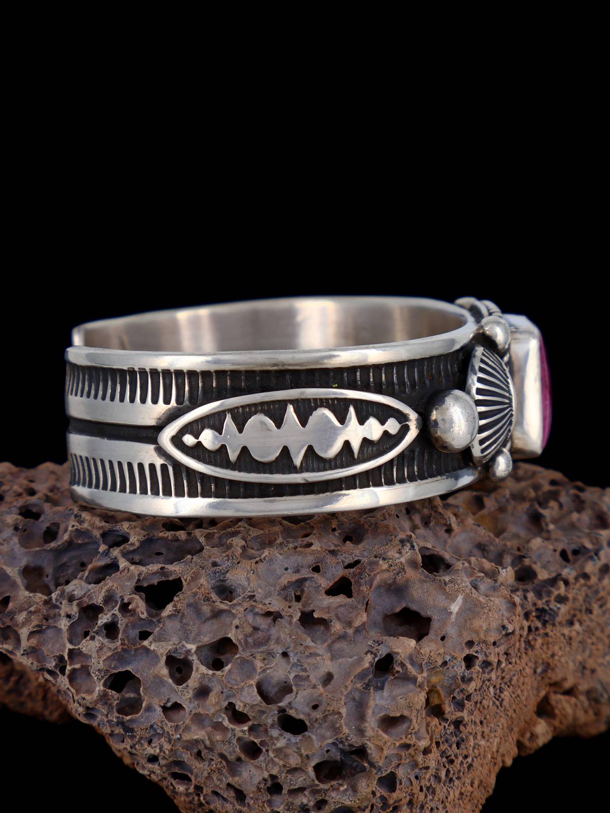 Navajo Jewelry Sterling Silver Spiny Oyster Cuff Bracelet