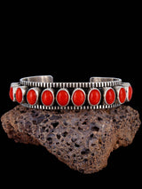 Native American Jewelry Natural Mediterranean Coral Cuff Bracelet