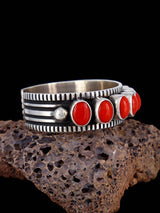 Native American Jewelry Natural Mediterranean Coral Cuff Bracelet