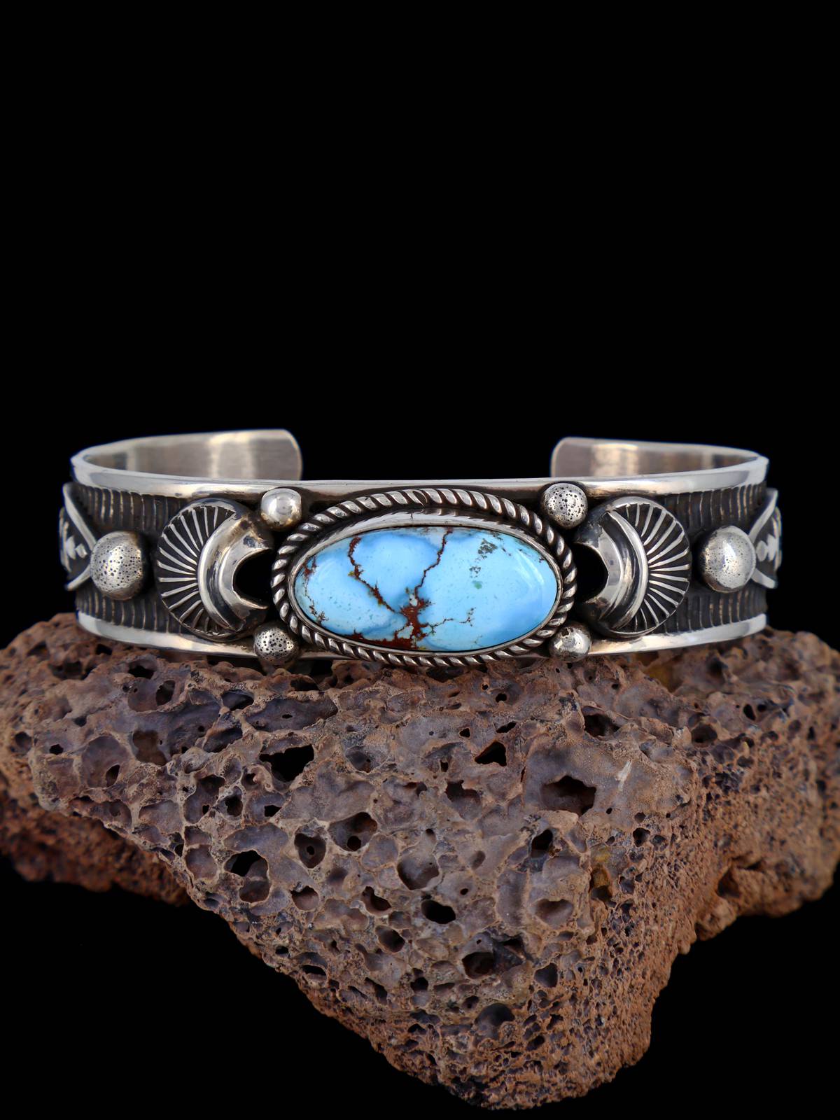 Bijoux amérindiens Bracelet manchette turquoise Golden Hill naturel
