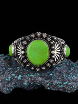 Navajo Green Gaspeite Sterling Silver Cuff Bracelet