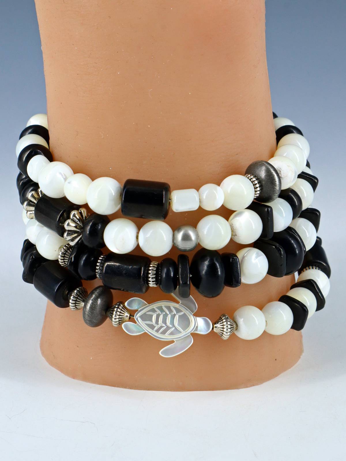 Pulsera envolvente de cuentas de ostras espinosas y turquesas nativas americanas