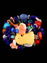 Pulsera envolvente de cuentas de ostras espinosas y turquesas nativas americanas