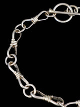 Pulsera de eslabones de plumas de plata de ley de nativos americanos