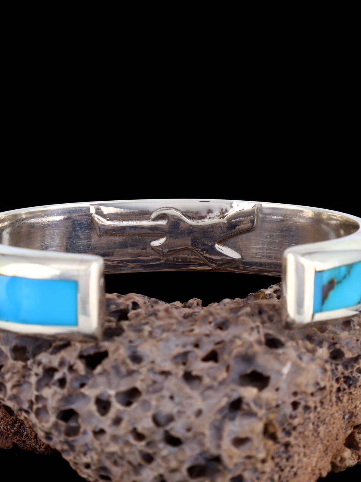 Bracelet de manchette amérindien incrusté de turquoise