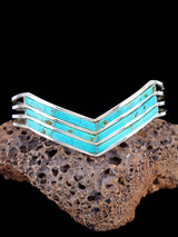 Native American Sterling Silver Turquoise Inlay Bracelet