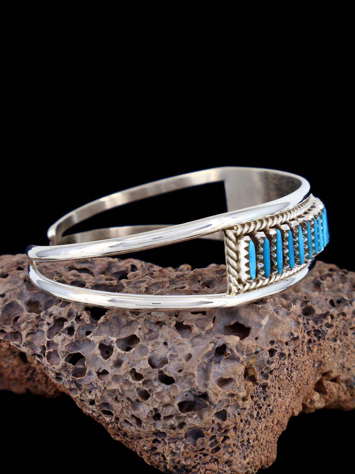 Sterling Silver Turquoise Zuni Needlepoint Bracelet