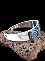 Native American Jewelry Micro Inlay Yei Cuff Bracelet
