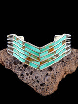 Native American Sterling Silver Turquoise Inlay Bracelet