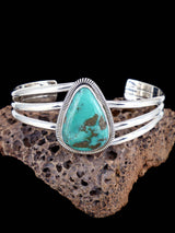 Bracelet manchette Navajo en argent sterling naturel Royston Turquoise