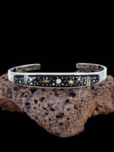 Navajo Sterling Silver Night Sky Inlay Bracelet