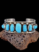 Pulsera de puño turquesa de oro de Sonora de joyería nativa americana