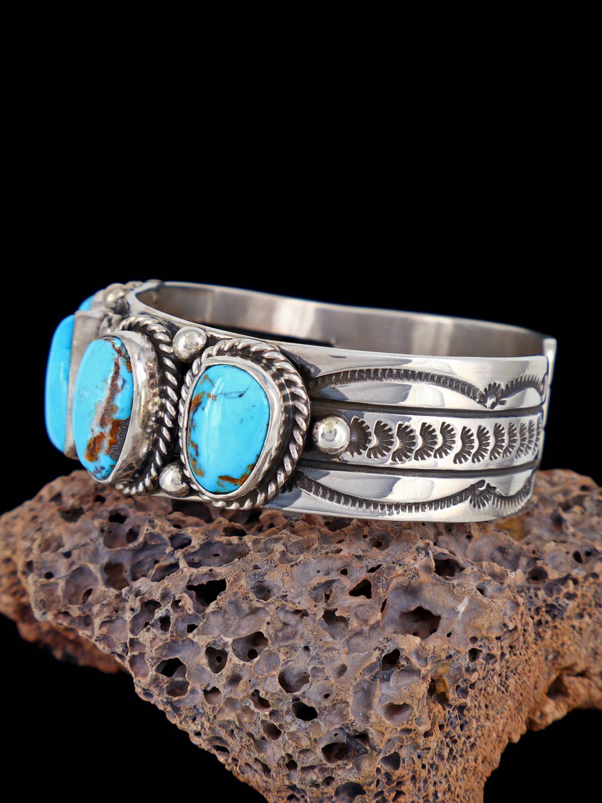 Native American Jewelry Kingman Turquoise Cuff Bracelet
