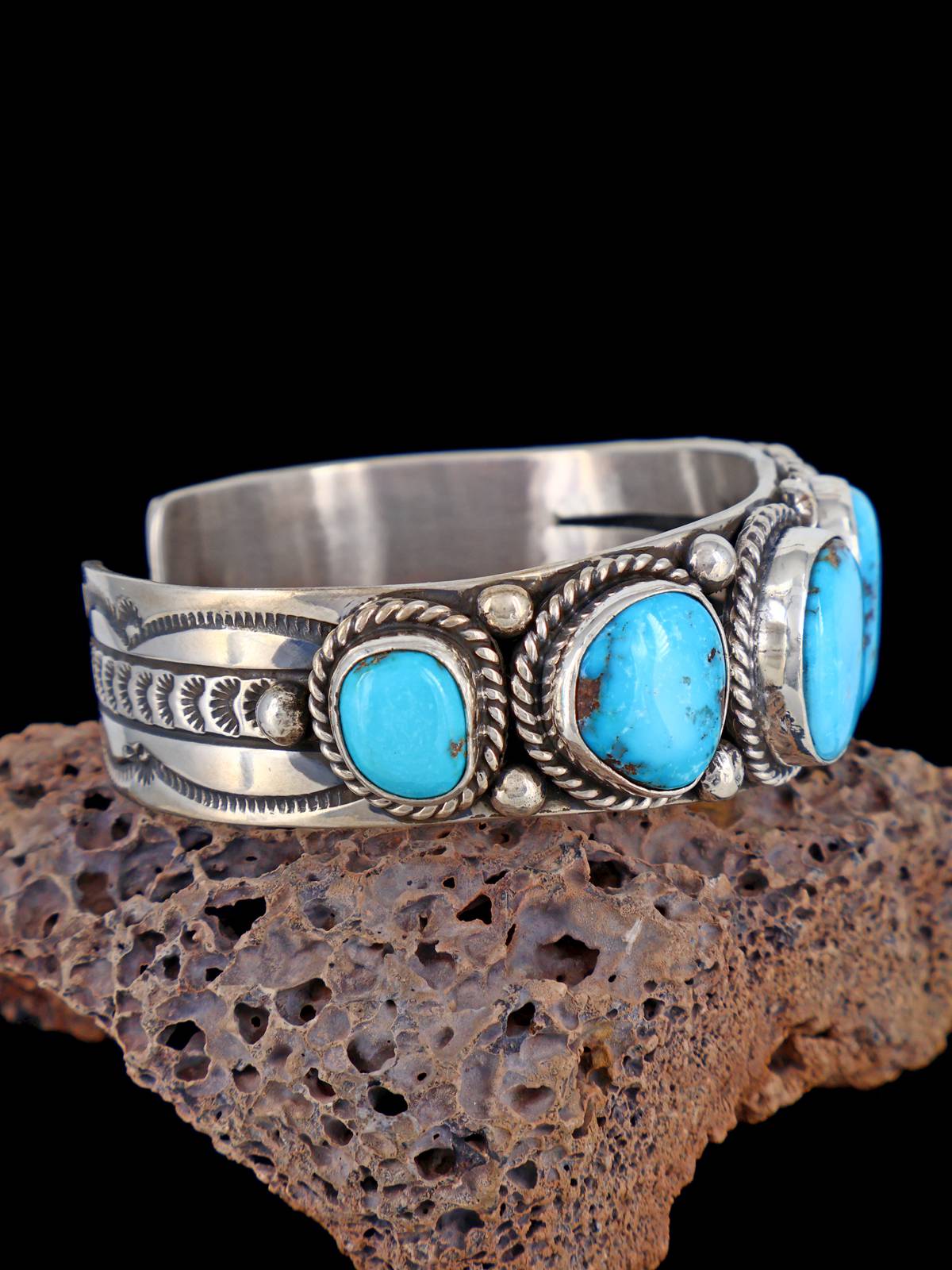 Native American Jewelry Kingman Turquoise Cuff Bracelet