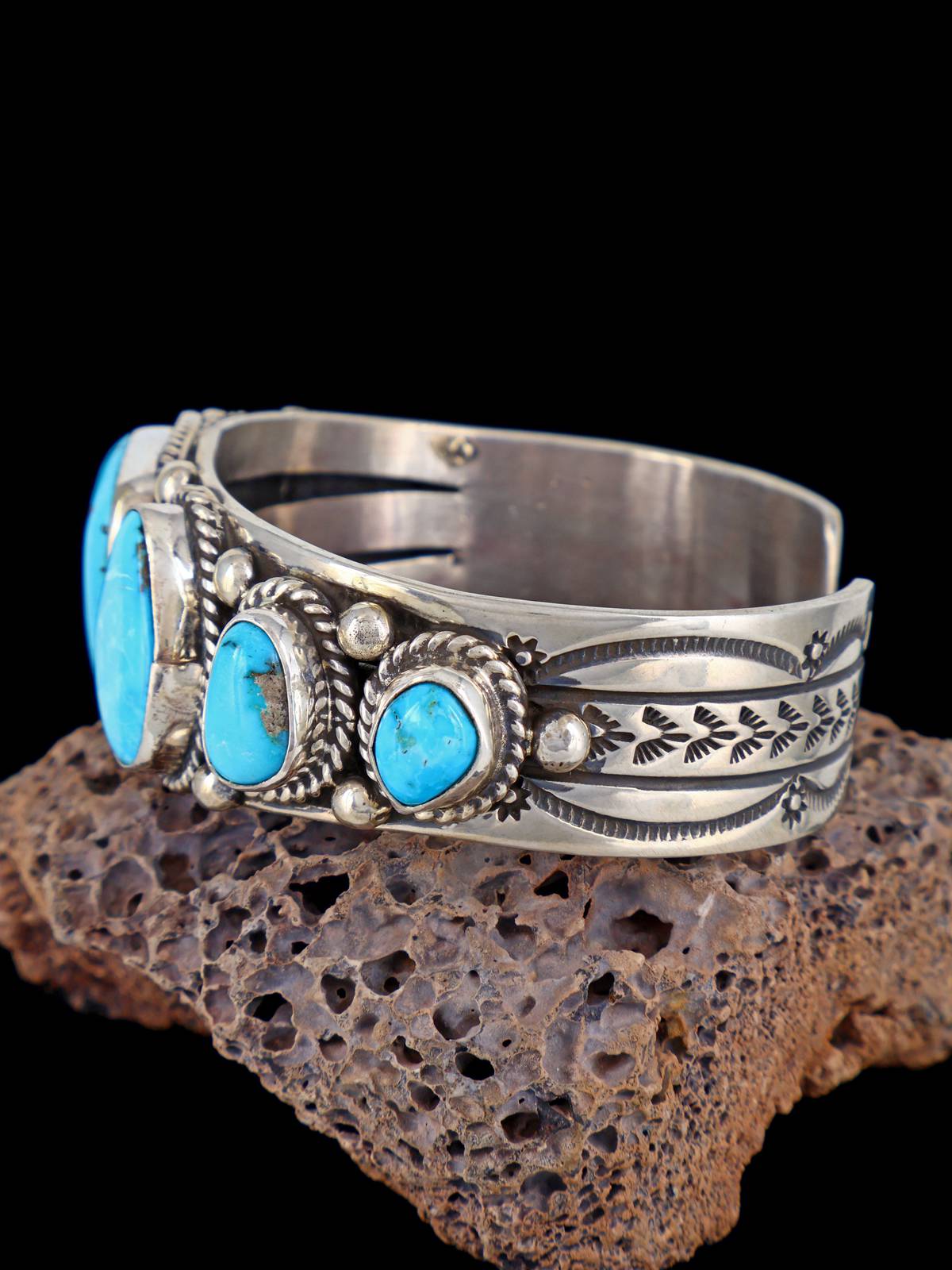 Native American Jewelry Kingman Turquoise Cuff Bracelet