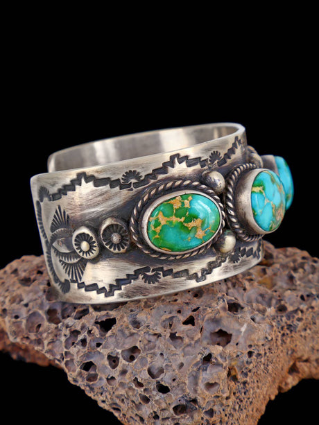 Native American Jewelry Sonoran Gold Turquoise Cuff Bracelet