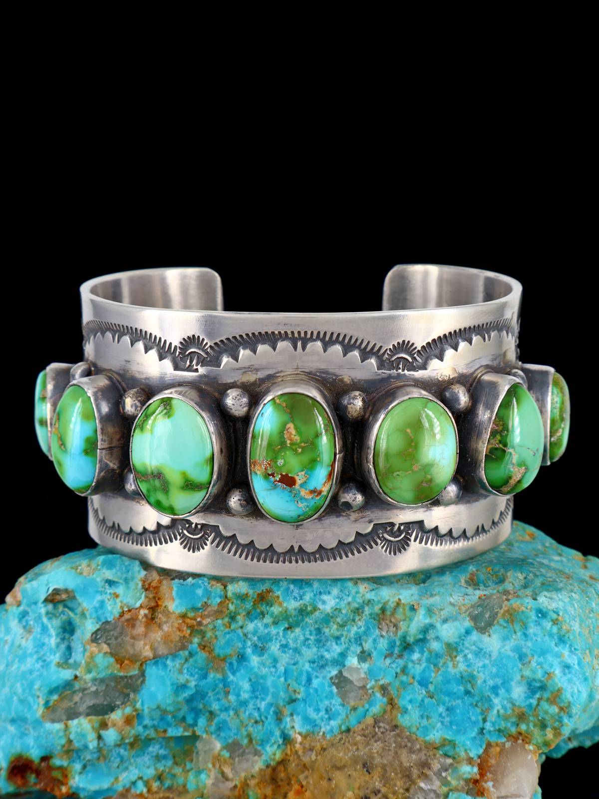 Native American Jewelry Sonoran Gold Turquoise Cuff Bracelet