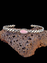 Native American Pink Conch Sterling Silver Cuff Bracelet