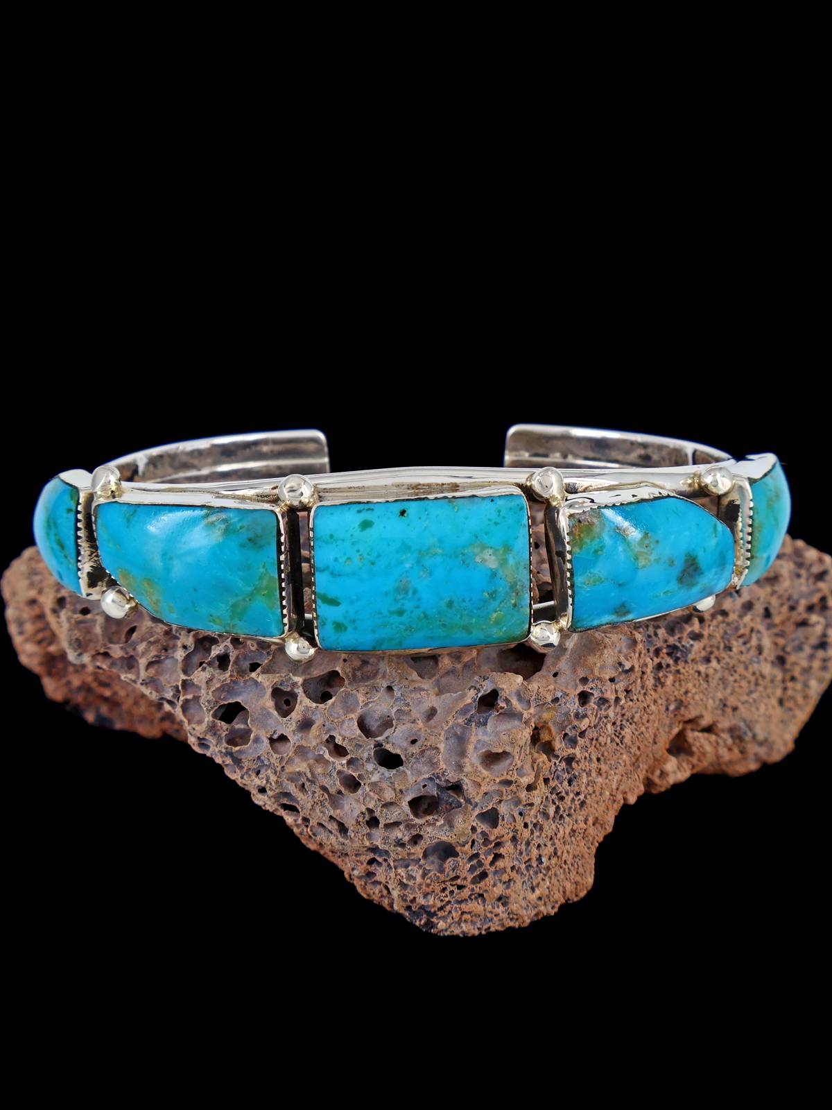 Joyería india nativa americana Pulsera de turquesa Kingman natural