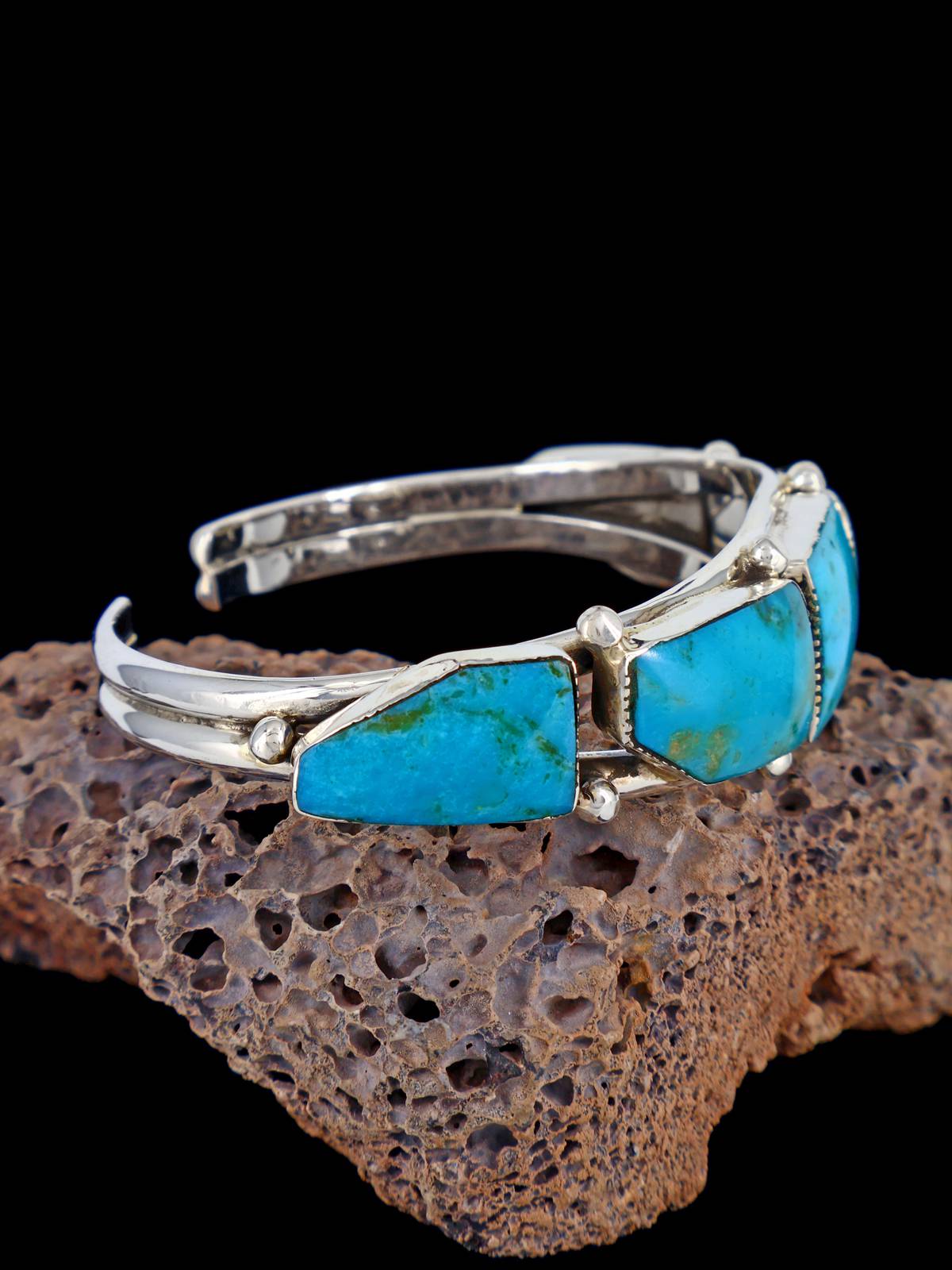 Joyería india nativa americana Pulsera de turquesa Kingman natural