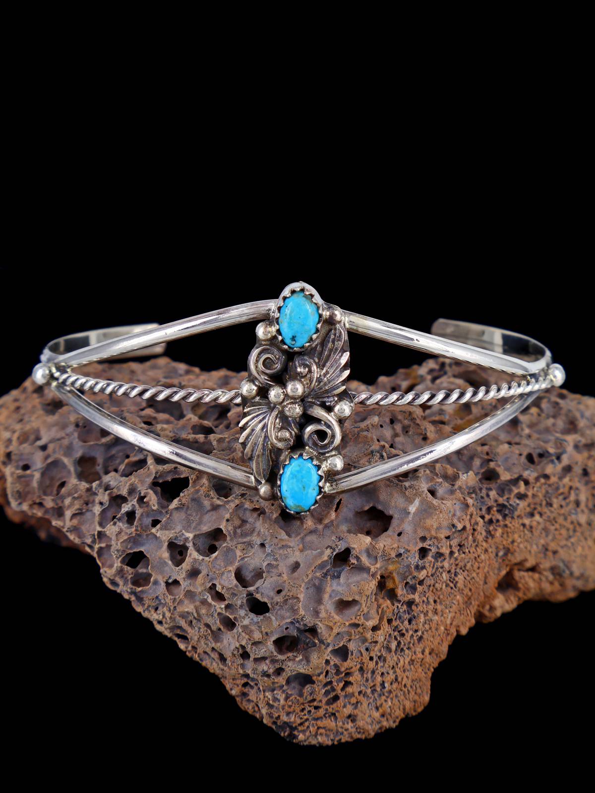 Bracelet manchette Navajo Turquoise en argent sterling