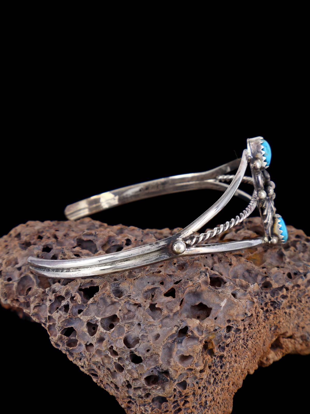 Bracelet manchette Navajo Turquoise en argent sterling